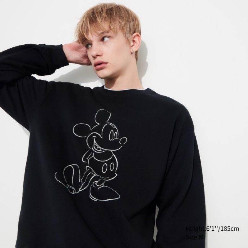 Uniqlo Mickey Shines Long-Sleeve Sweatshirt Damen Schwarz | COGK-35902