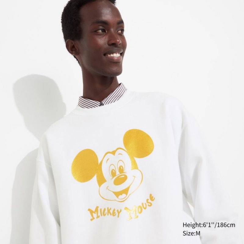 Uniqlo Mickey Shines Long-Sleeve Sweatshirt Herren Weiß | RVOB-89021