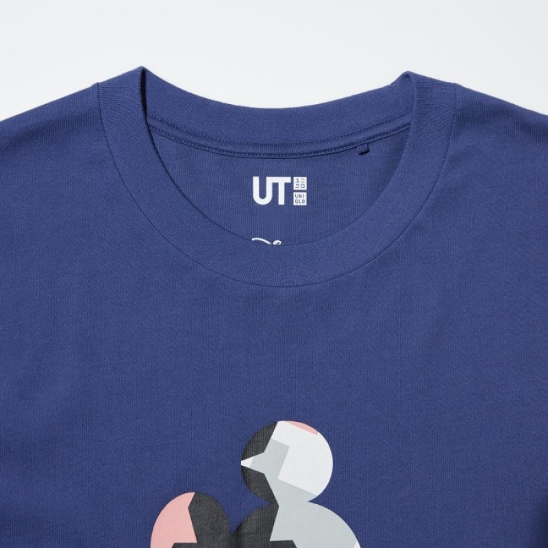 Uniqlo Mickey Stands UT (Kurzes Sleeve) Graphic T Shirt Damen Blau | QVMO-71390