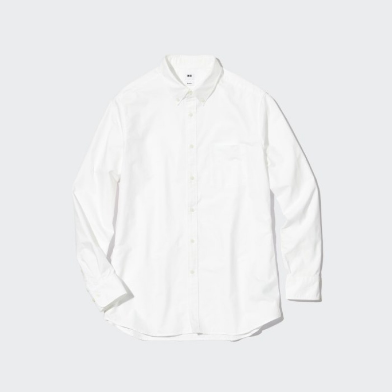 Uniqlo Oxford Slim-Fit Long-Sleeve (2022 Edition) Casual Shirts Herren Weiß | IGVC-42571