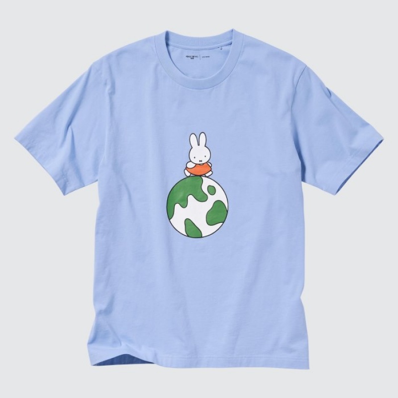 Uniqlo PEACE FOR ALL Kurzes-Sleeve Graphic (Dick Bruna) T-Shirt Damen Blau | AWSE-56142