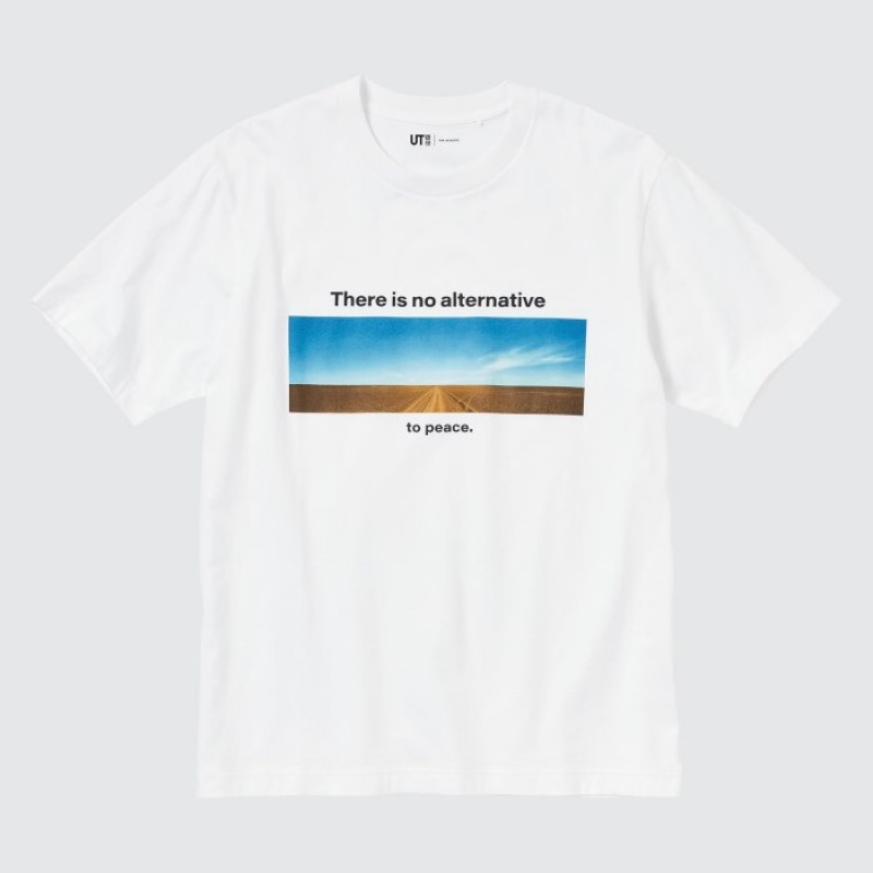 Uniqlo PEACE FOR ALL Kurzes-Sleeve Graphic (Wim Wenders) T-Shirt Damen Weiß | YRFS-70816