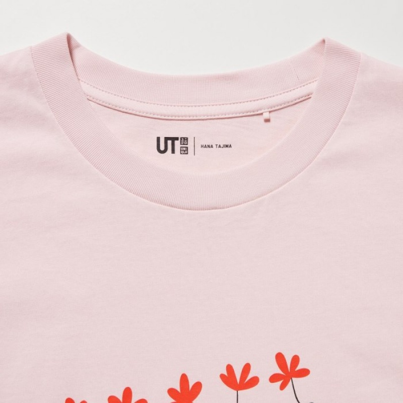 Uniqlo PEACE FOR ALL Kurzes-Sleeve Graphic (Hana Tajima) T-Shirt Damen Rosa | SYDW-61059