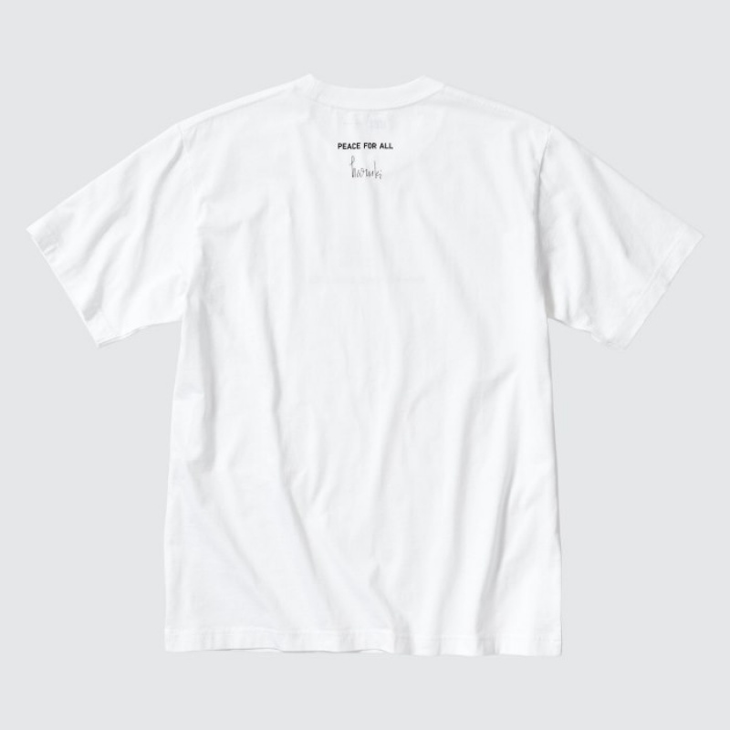 Uniqlo PEACE FOR ALL Kurzes-Sleeve Graphic (Haruki Murakami) T-Shirt Damen Weiß | IUXR-09845