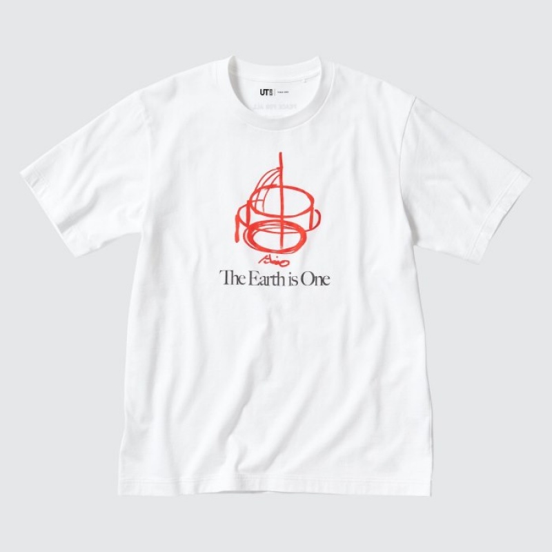 Uniqlo PEACE FOR ALL Kurzes-Sleeve Graphic (Tadao Ando) T-Shirt Damen Weiß | RGIC-47326