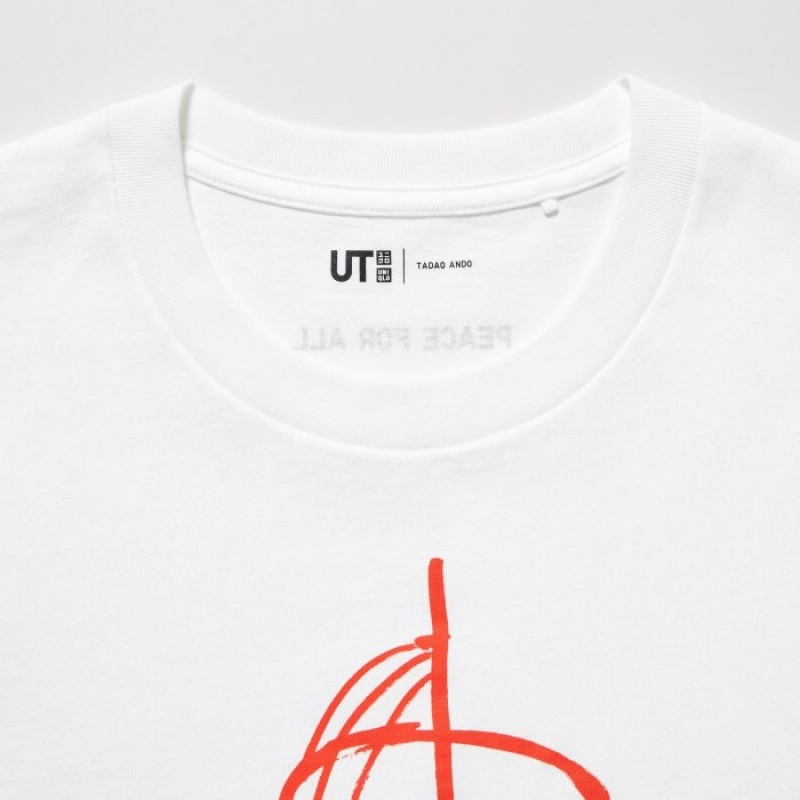 Uniqlo PEACE FOR ALL Kurzes-Sleeve Graphic (Tadao Ando) T-Shirt Damen Weiß | RGIC-47326