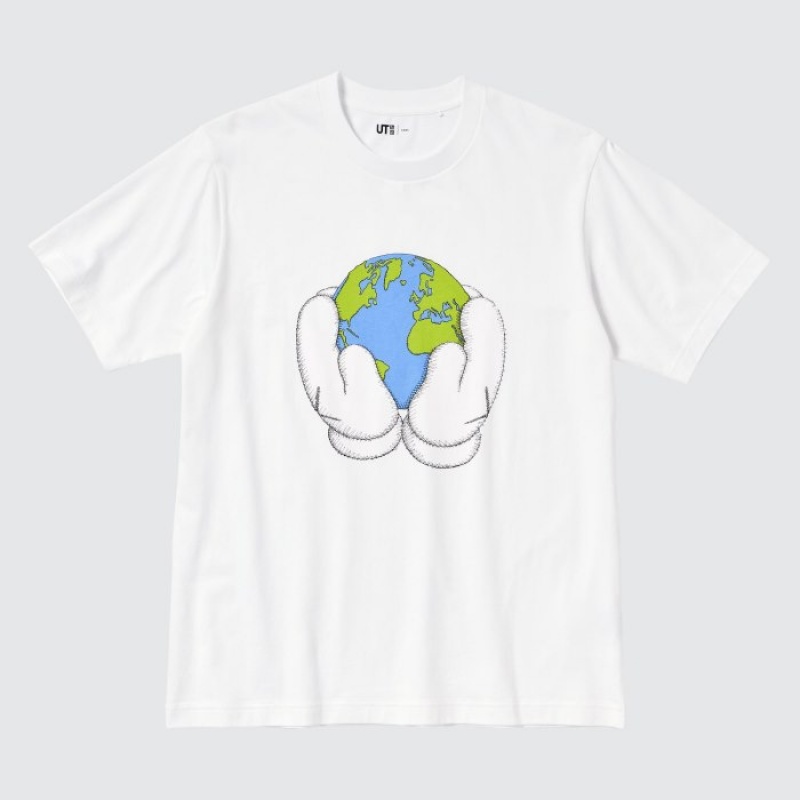 Uniqlo PEACE FOR ALL Kurzes-Sleeve Graphic (Kaws) T-Shirt Damen Weiß | AJYP-50942