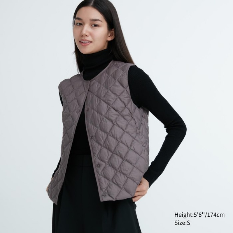 Uniqlo PUFFTECH Gesteppt (Warm Gepolstert) Weste Damen Grau | VQUH-61247