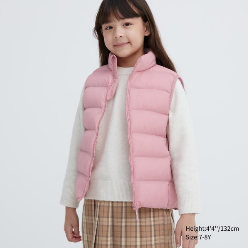 Uniqlo PUFFTECH Washable (Warm Gepolstert) Weste Kinder Rosa | HPEB-42137