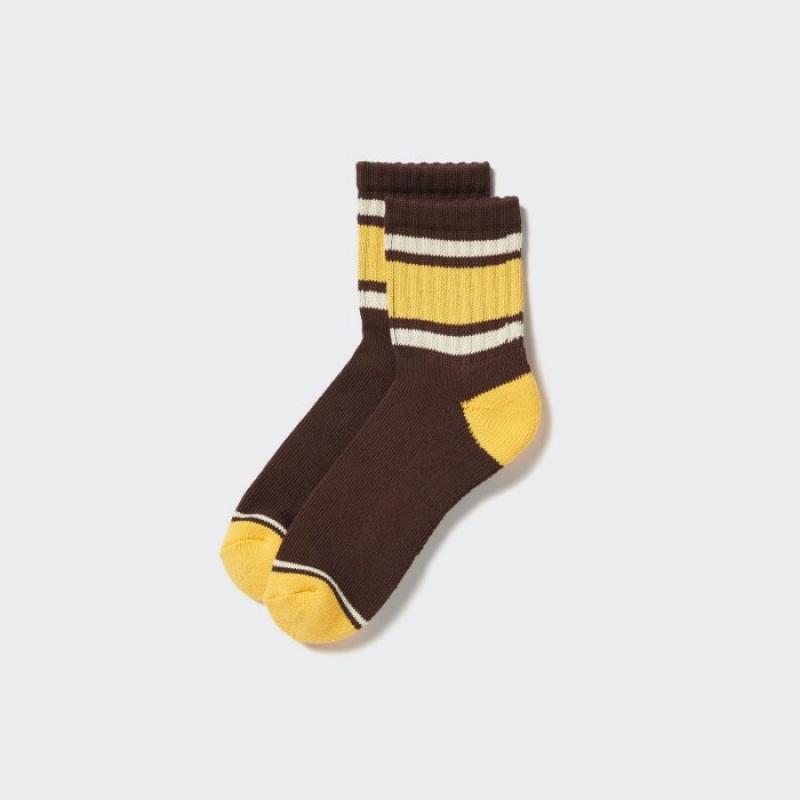 Uniqlo Pattern Gefütterte Half Socken Herren Braun | PWZL-12604