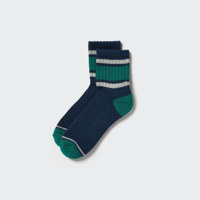 Uniqlo Pattern Gefütterte Half Socken Herren Blau | WGBH-25918