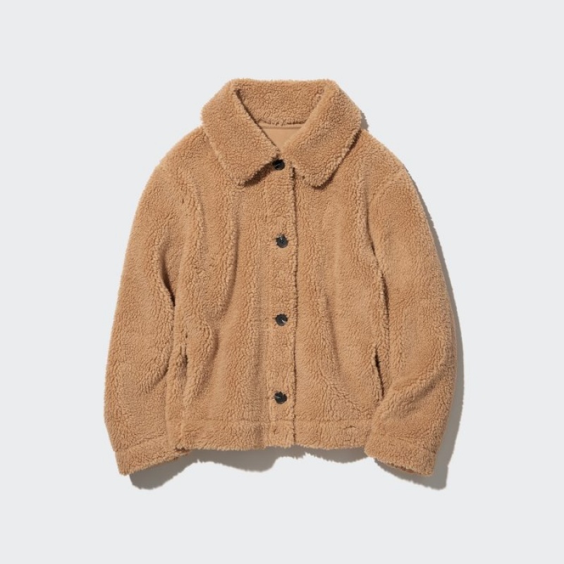 Uniqlo Pile-Gefütterte Fleece Jacken Damen Weiß | WOPL-01725