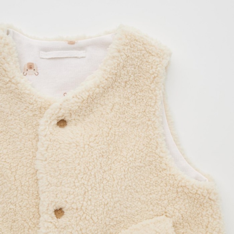 Uniqlo Pile-Gefütterte Fleece Reversible Weste Baby Braun | RCPE-87046