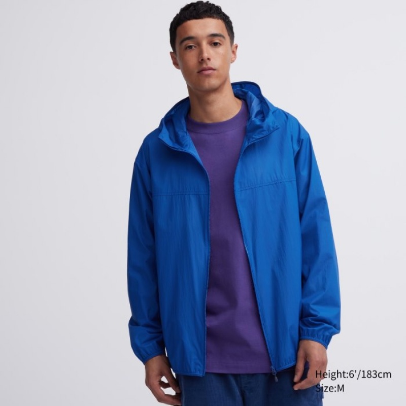 Uniqlo Pocketable UV Protection 3D Cut Parka Herren Blau | CQEZ-49837