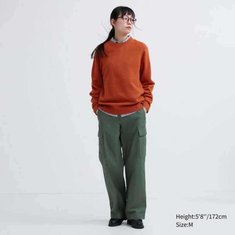 Uniqlo Premium Lambswool Crew Neck Pullover Herren Orange | LWKV-50463