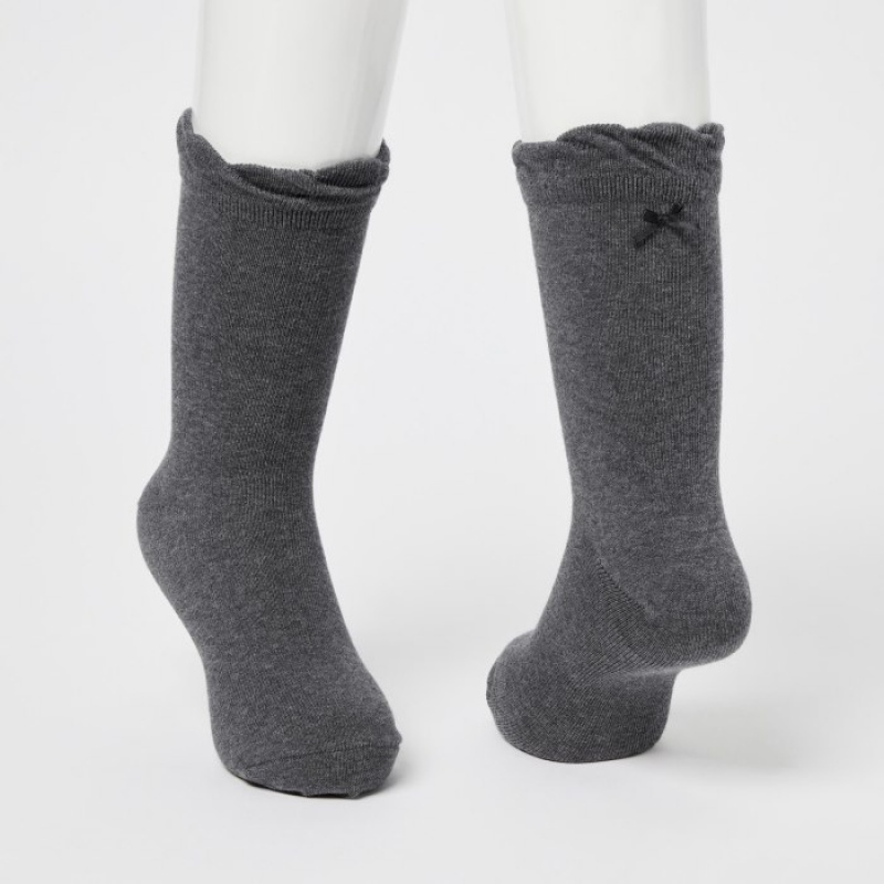 Uniqlo Regular 3 Pack Socken Kinder Dunkelgrau | LVOE-15470