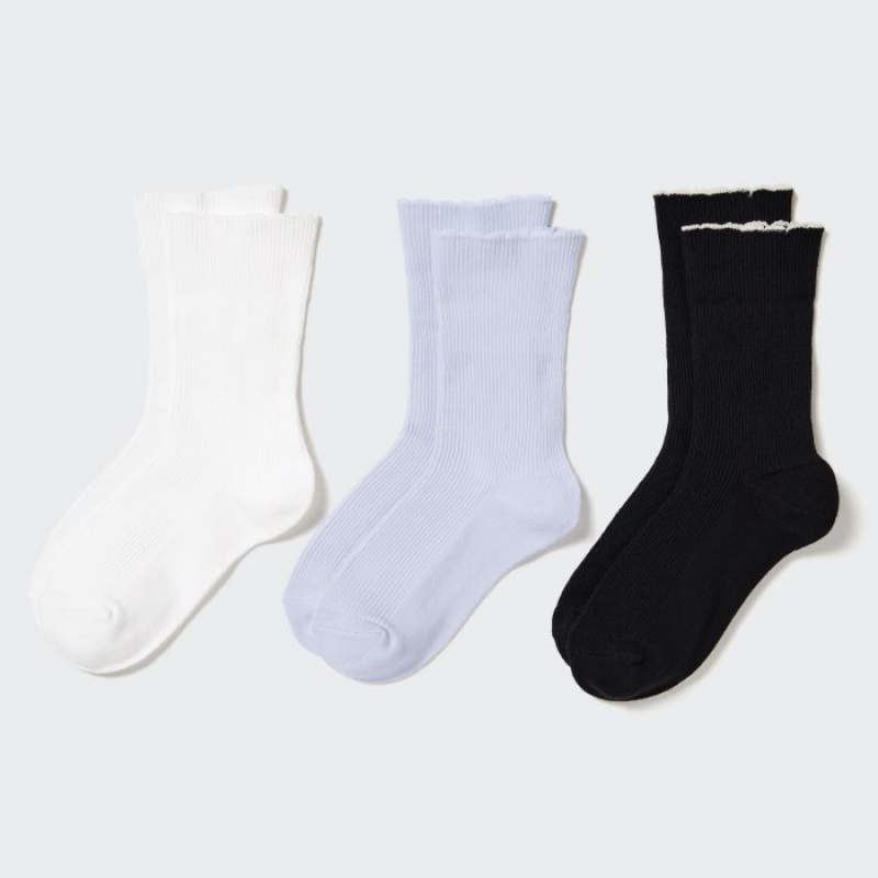 Uniqlo Regular 3 Pack Socken Kinder Weiß | ENKV-92604