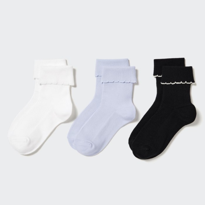 Uniqlo Regular 3 Pack Socken Kinder Weiß | ENKV-92604