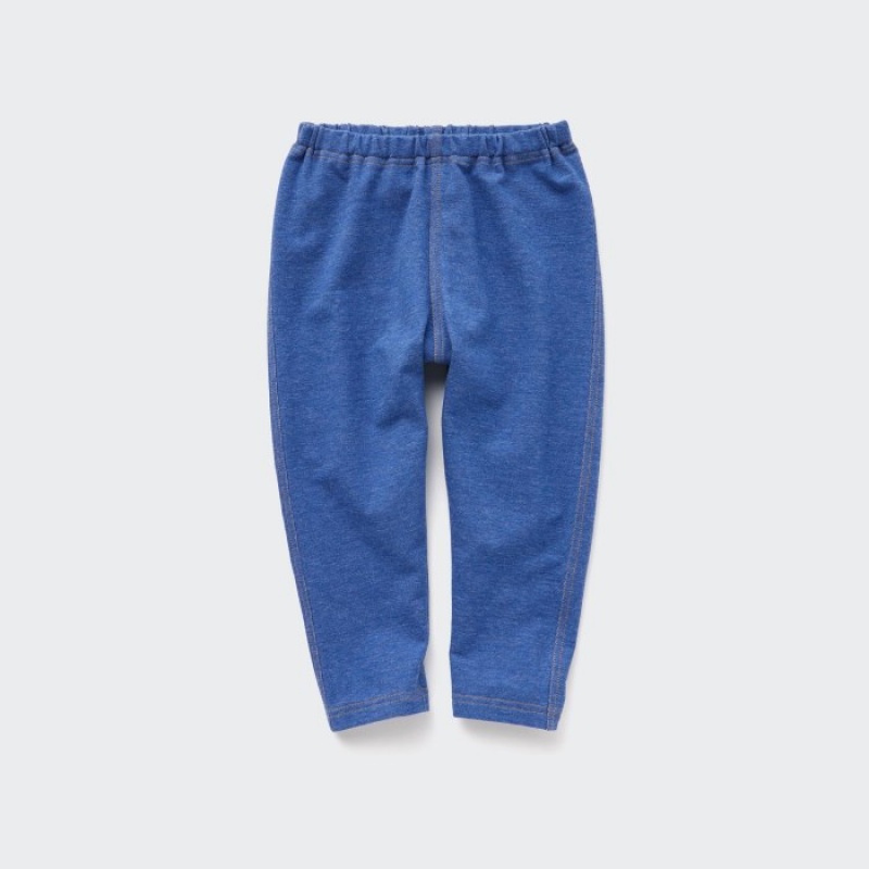 Uniqlo Relaxed-Fit (Denim-Like) Leggings Baby Blau | FRML-25761