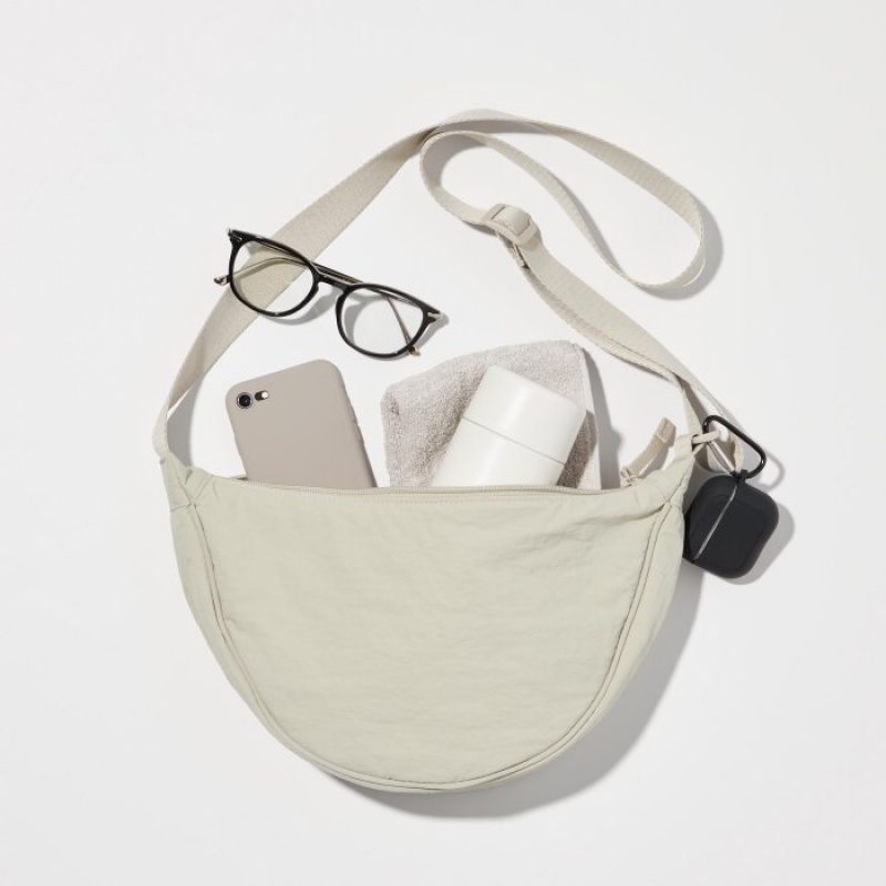 Uniqlo Round Mini Shoulder Bag Taschen Herren Beige | TQJZ-84936