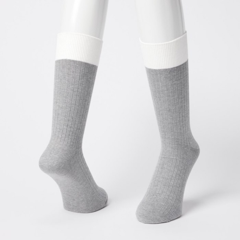 Uniqlo Silket Gerippt Socken Herren Blau | RFHC-09253