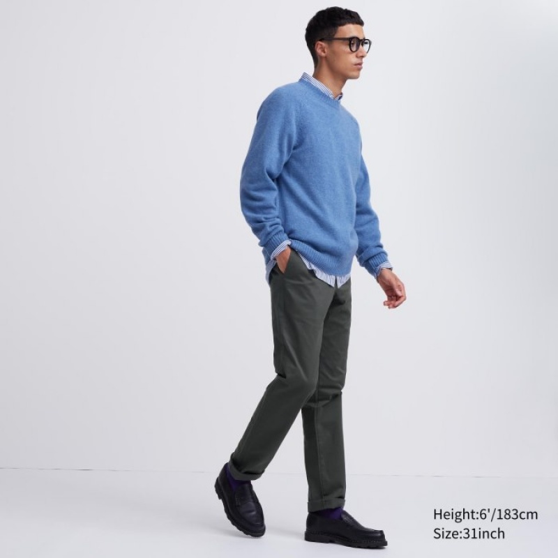 Uniqlo Slim-Fit Chino Hose Herren Olivgrün | BEWK-79586