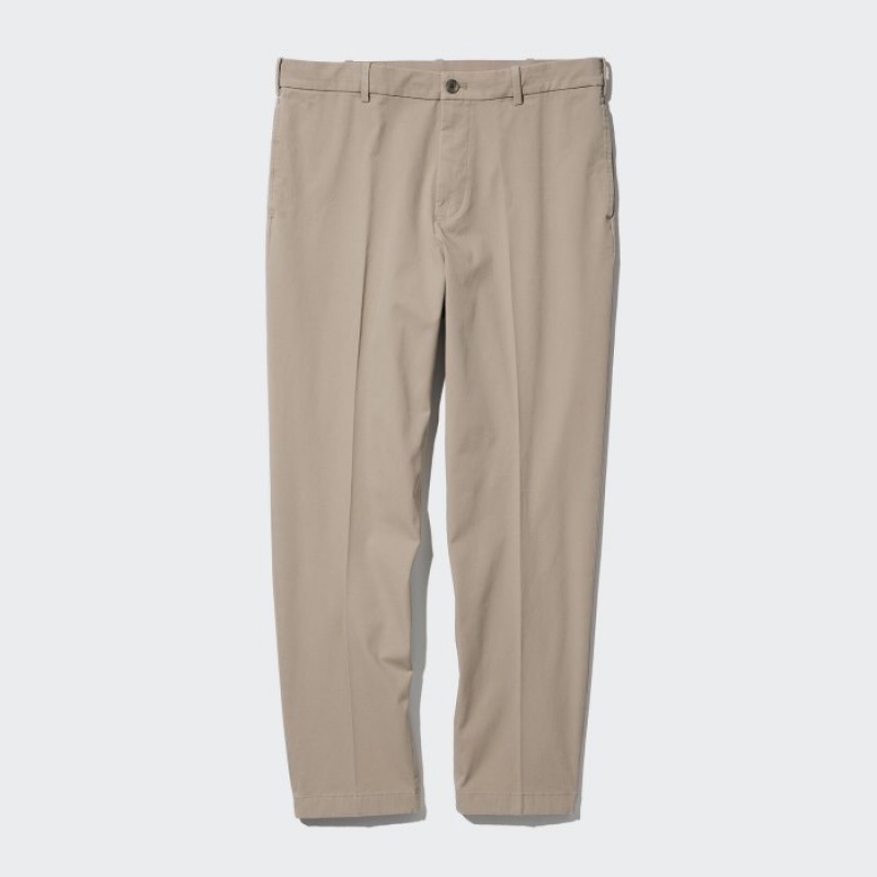 Uniqlo Smart Ankle (2-Way Stretch, Baumwoll, Hohe) Hose Herren Olivgrün | PXKU-58931