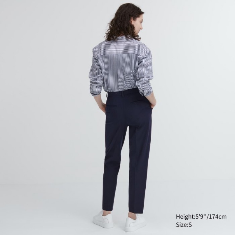 Uniqlo Smart Ankle (2-Way Stretch, Hohe) Hose Damen Weiß | TMWI-37041