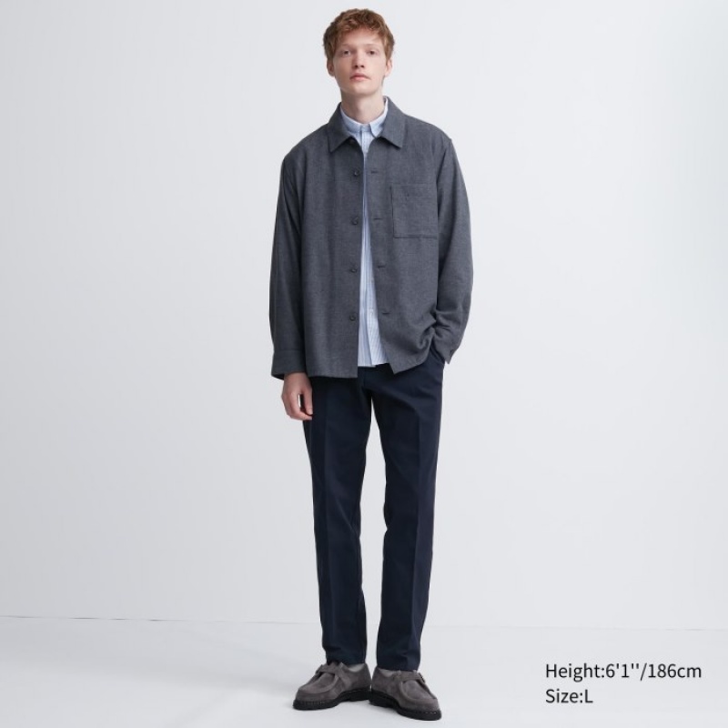 Uniqlo Smart Ankle (Ultra Stretch, Hohe) Hose Herren Navy | IQEM-17036