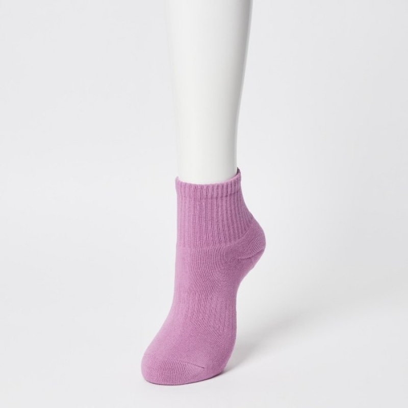 Uniqlo Socks 3 Pack (Gerippt Pile) Socken Damen Lila | JWFR-16804