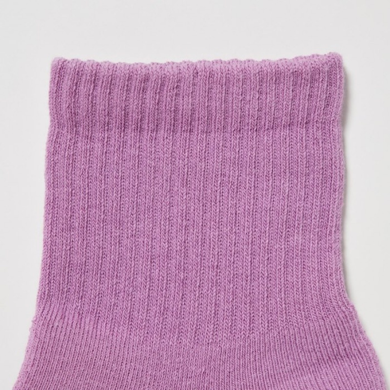 Uniqlo Socks 3 Pack (Gerippt Pile) Socken Damen Lila | JWFR-16804