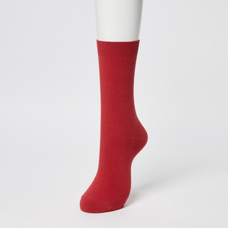 Uniqlo Socks 3 Pack Socken Damen Rot | MDJZ-62743