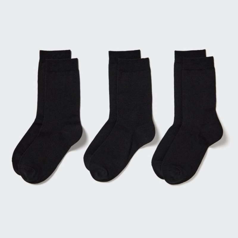 Uniqlo Socks 3 Pack Socken Damen Schwarz | MXJC-60142