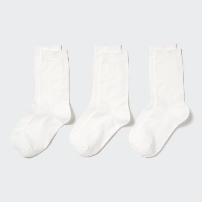 Uniqlo Socks 3 Pack Socken Damen Weiß | ILSM-25096