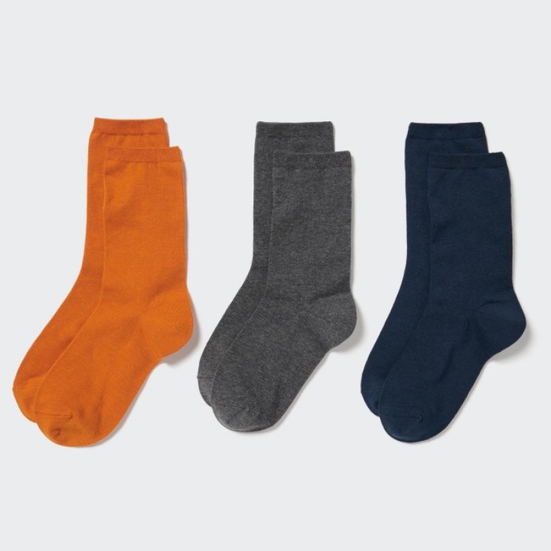 Uniqlo Socks (3 Pairs) Socken Damen Orange | VEAN-62071