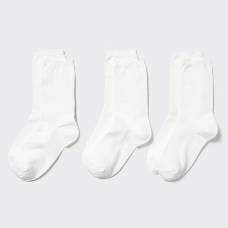 Uniqlo Socks (3 Pairs) Socken Damen Weiß | GDOK-50892