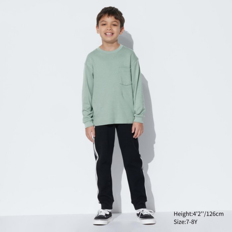 Uniqlo Soft Brushed Crew Neck Long-Sleeve T-Shirt Kinder Gelb | ANTG-54706