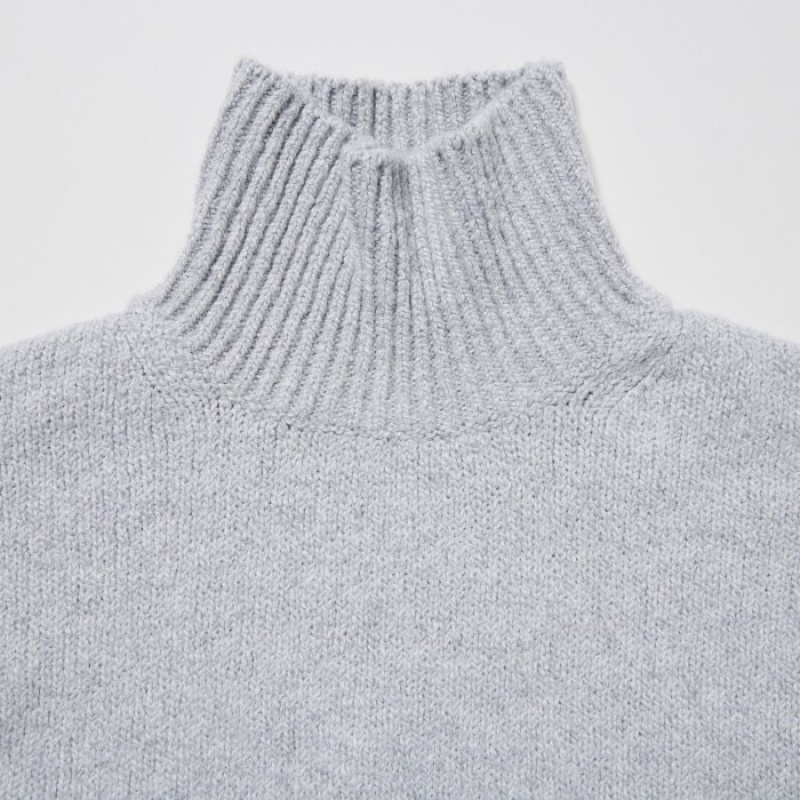 Uniqlo Soft Knit High Neck Long-Sleeve Pullover Damen Navy | UPWI-09184