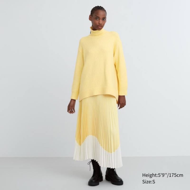 Uniqlo Soft Knit High Neck Long-Sleeve Pullover Damen Gelb | HGZL-49215