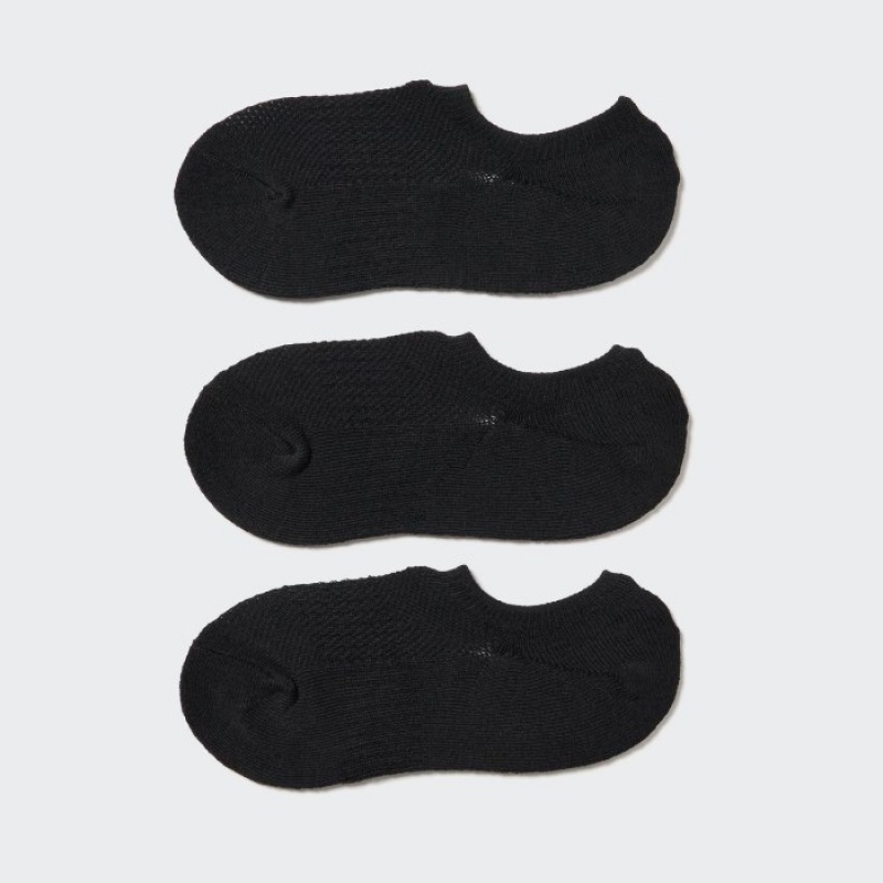 Uniqlo Sport Footsies (3 Pairs) Socken Damen Schwarz | LJXW-05827