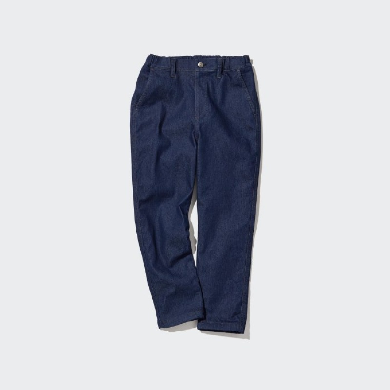 Uniqlo Stretch Warm Gefütterte Denim Hose Kinder Blau | YHAZ-58974