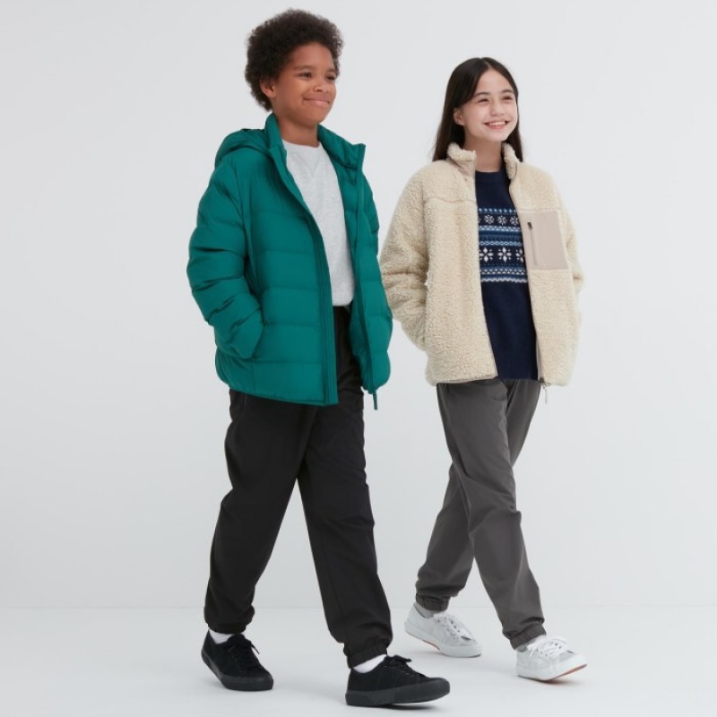 Uniqlo Stretch Warm Gefütterte Jogger Jogginghose Kinder Schwarz | ZGPJ-24168