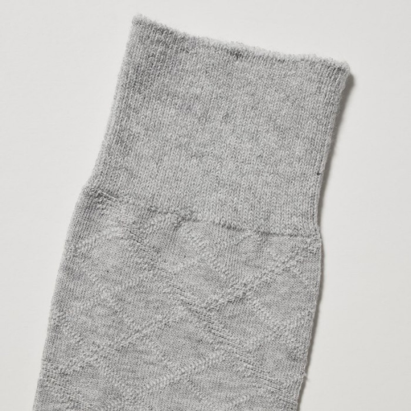 Uniqlo Supima Baumwoll Links Checked Socken Herren Grau | LKHW-58364