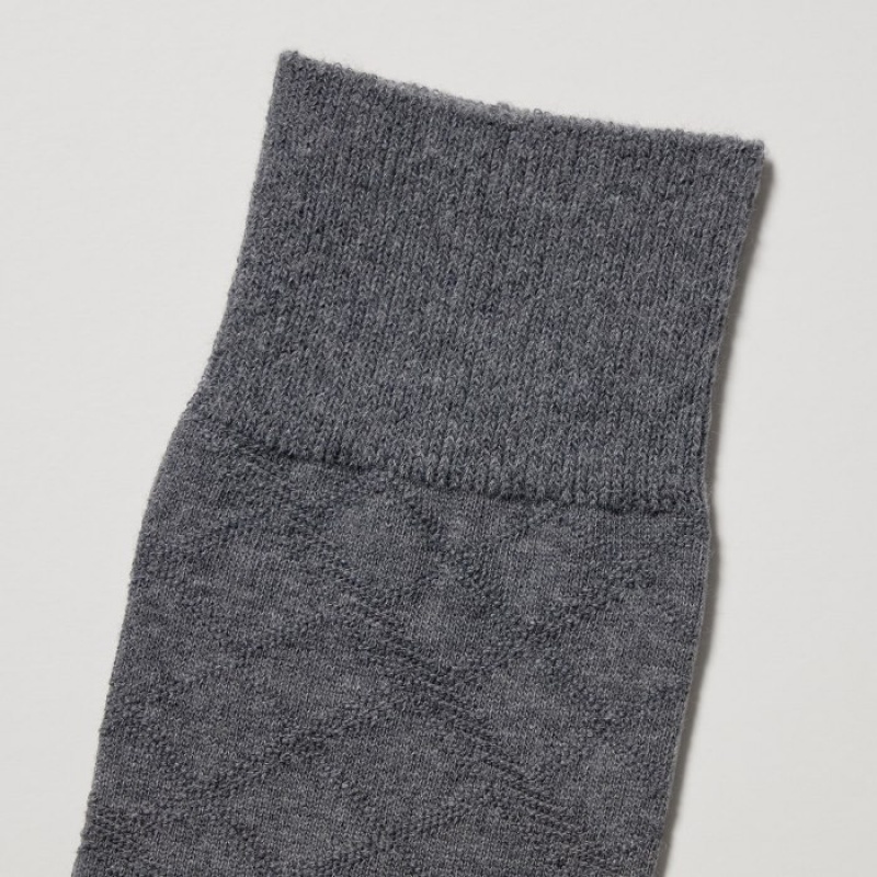 Uniqlo Supima Baumwoll Links Checked Socken Herren Grau | LKHW-58364