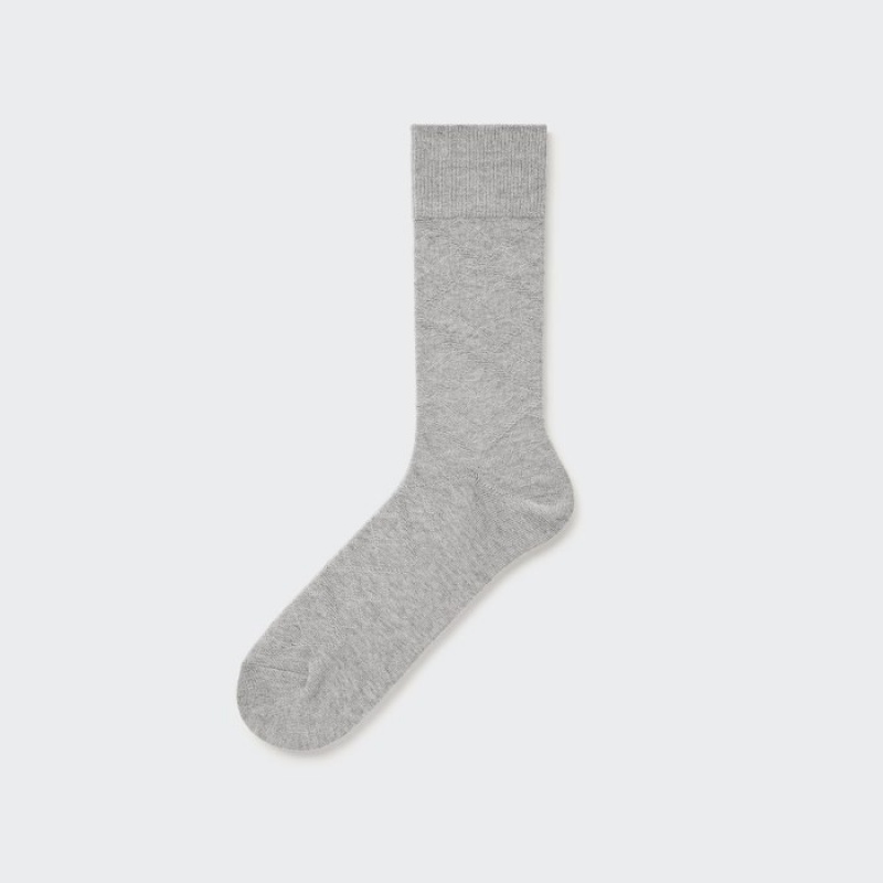 Uniqlo Supima Baumwoll Links Checked Socken Herren Grau | LKHW-58364