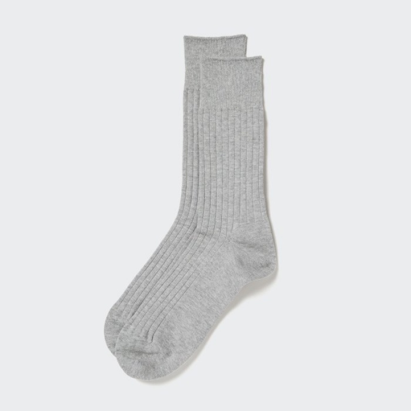 Uniqlo Supima® Baumwoll Weite Gerippt Socken Herren Grau | OHVN-21906