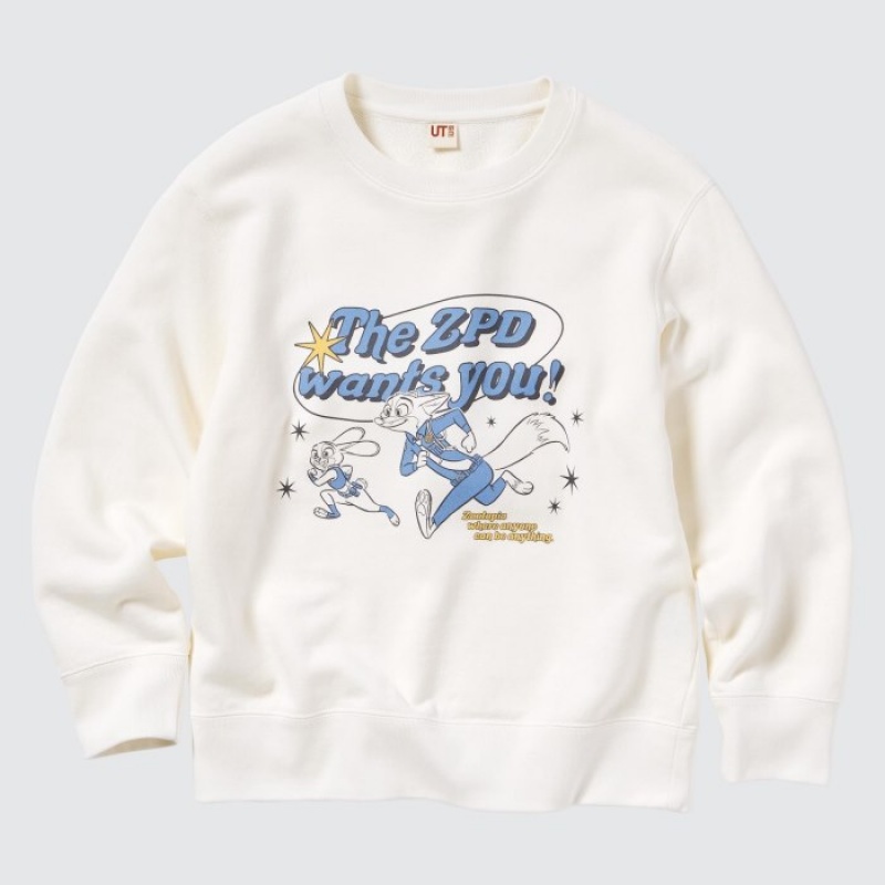 Uniqlo Sweat Long-Sleeve Sweatshirt Kinder Weiß | XOCZ-31058