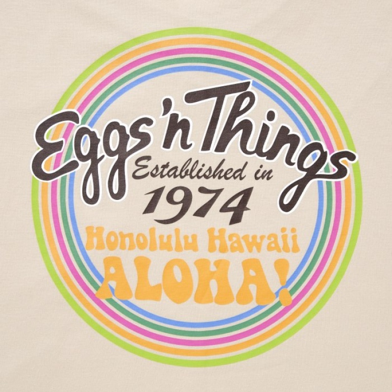 Uniqlo The Brands Hawaii UT (Kurzes-Sleeve) (Eggs 'n Things) Graphic T Shirt Damen Natural | DNXI-48672