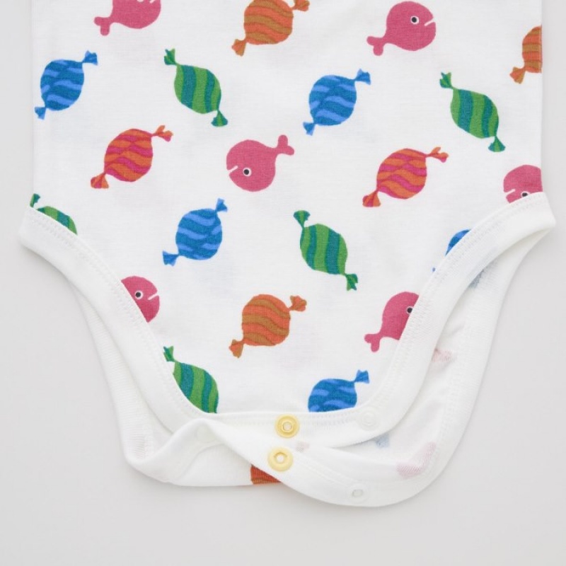 Uniqlo The Picture Book Long-Sleeve (Where's the Fish?) Body Baby Weiß | TLMX-75091