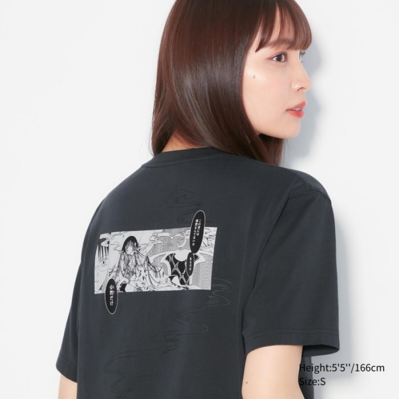 Uniqlo The World of CLAMP UT (Kurzes Sleeve) Graphic T Shirt Damen Dunkelgrau | HJQO-19508